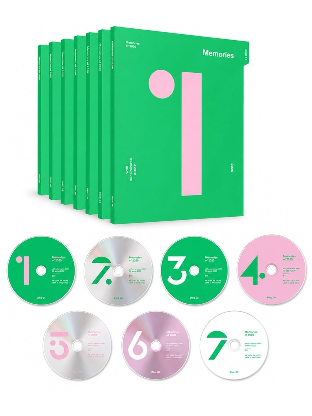 *BTS MEMORIES 2020 BLU-RAY SET (RM PHOTOCARD + FRAME, PHOTOSET 7PCS) - NEW